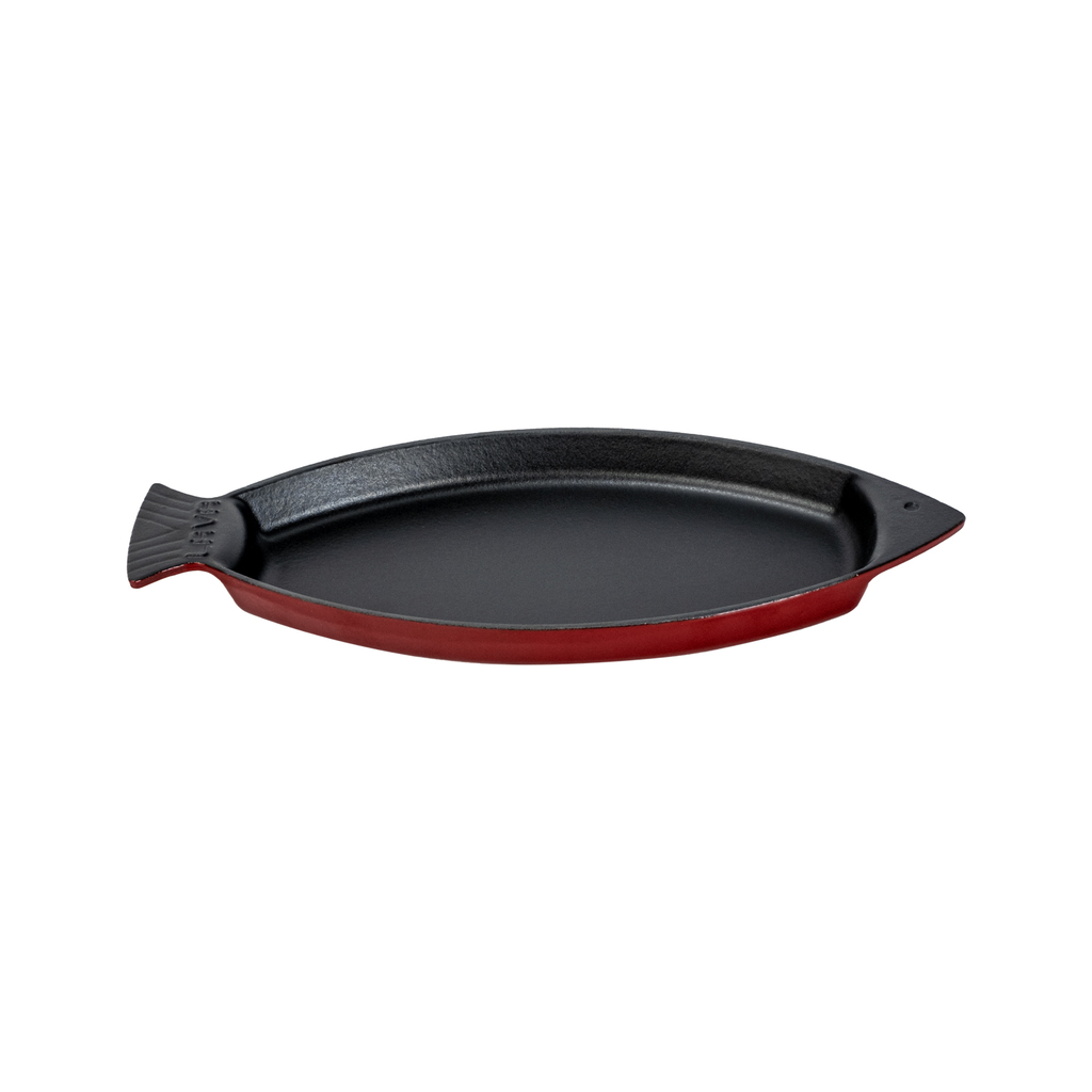 Lava Cast Iron Fish Plate with Solid One-Piece Handles – 15x24 cm
