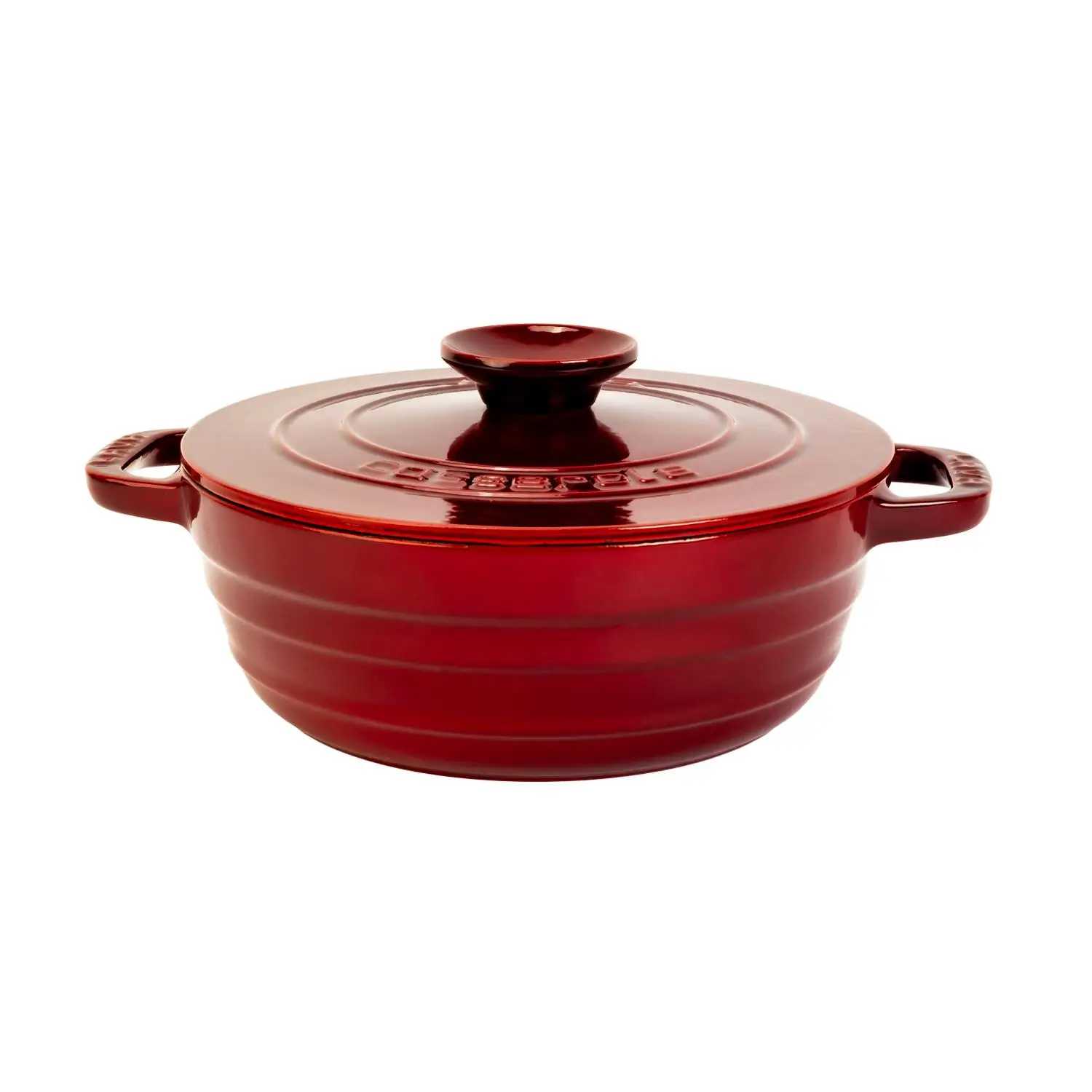 Lava Cast Round Pot Cast Iron Lid Experience Majolik Series Diameter (Ø)28cm - Red